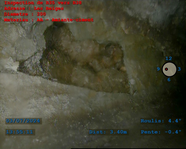 Trou dans une canalisation